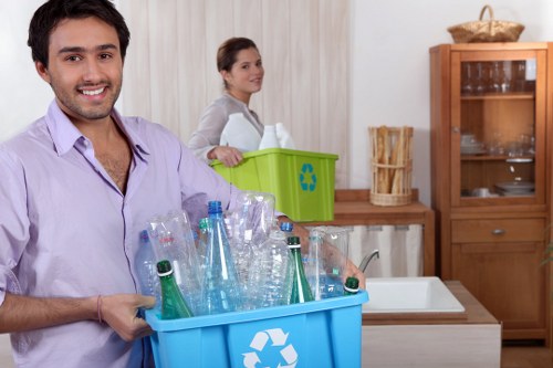 Professional waste clearance team at a construction site